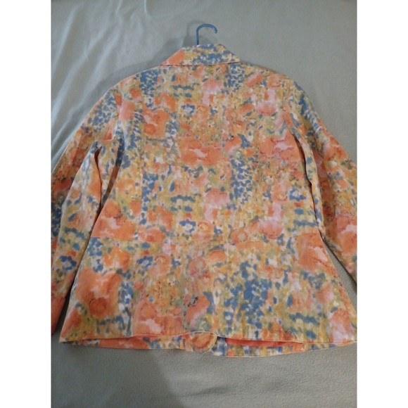 Coldwater Creek Women's Jacket Size 10 Button Front Long Sleeve Floral Blazer - Picture 9 of 9